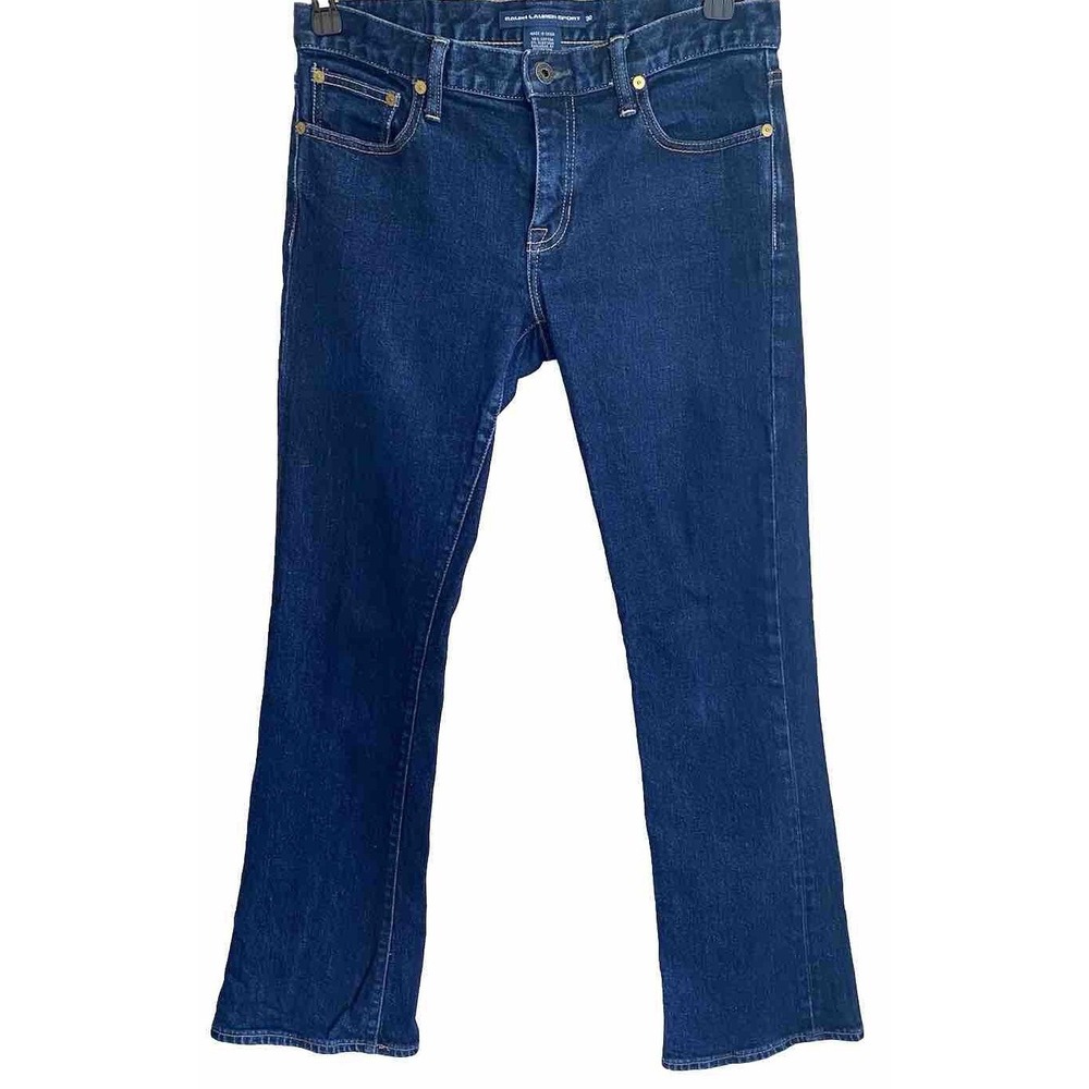 Ralph Lauren Sport Jeans Womens 30 Low Rise Bootcut Dark Wash Stretch Denim